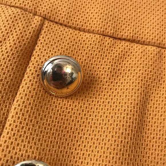 Mustard mini skirt with gold buttons - Picture 3 of 8